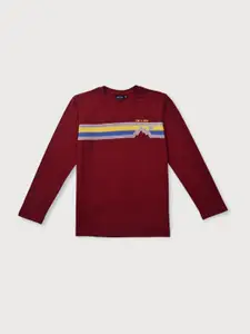 Gini and Jony Boys Red Printed T-shirt