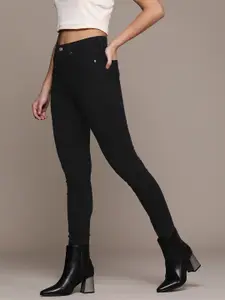 Calvin Klein Jeans Women Black Skinny Fit High-Rise Stretchable Jeans