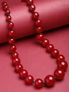 VOGUE PANASH Red & Black Necklace Statement Necklace