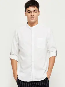 max Men White Regular Fit Solid Casual Shirt