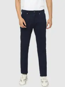 Celio Men Navy Blue Solid Cotton Stretchable Jeans
