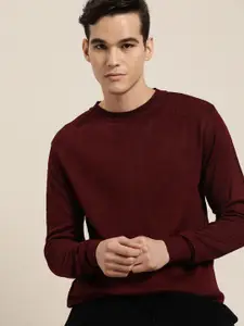INVICTUS Men Maroon Knitted Pullover