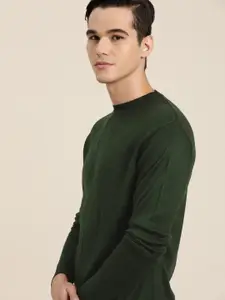 INVICTUS Men Green Knitted Pullover