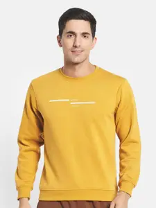 Octave Men Yellow Solid Sweatshirt