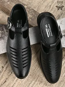 ALBERTO MORENO Men Black Shoe-Style Sandals