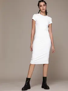 Calvin Klein Jeans White Backless Sheath Midi Dress
