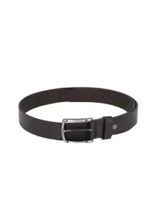 Peter England Men Black Textured Leather Belt