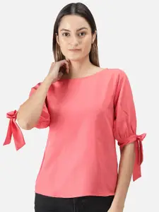 FALCO ROSSO Pink Crepe Top