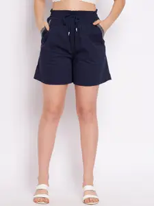 Ruhaans Women Navy Blue Solid Outdoor Shorts