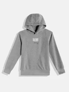 Jordan Boys Grey Printed Hooded Sweatshirt