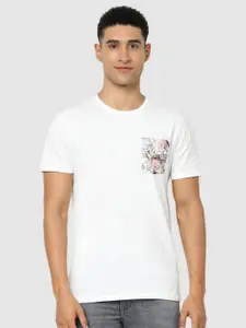 Celio Men White & Multicoloured Printed T-shirt