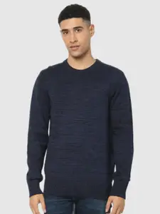 Celio Men Navy Blue Printed Pullover
