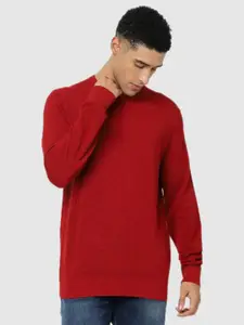 Celio Men Red Solid Regular Fit Sweater