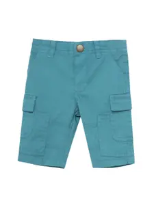 UNDER FOURTEEN ONLY Boys Green Slim Fit Cargos Trousers