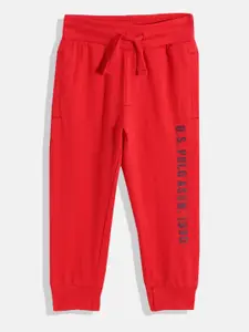 U.S. Polo Assn. Kids Boys Brand Logo Printed Pure Cotton Joggers