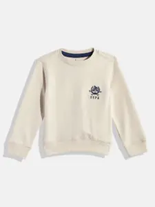 U.S. Polo Assn. Kids U S Polo Assn Kids Boys Beige Pure Cotton Sweatshirt