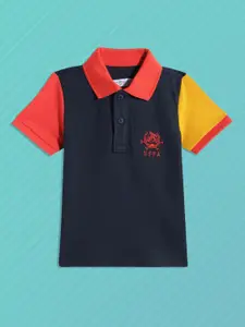 U.S. Polo Assn. Kids U S Polo Assn Kids Boys Navy Blue Polo Collar Pure Cotton T-shirt