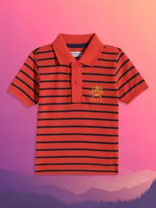 U.S. Polo Assn. Kids U S Polo Assn Kids Boys Red Striped Polo Collar Pure Cotton T-shirt