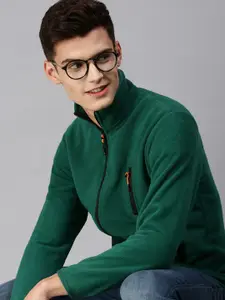 SHOWOFF Men Green Solid Sweatshirt