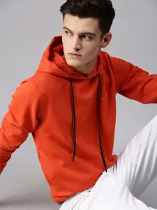 SHOWOFF Men Orange Hooded Sweatshirt