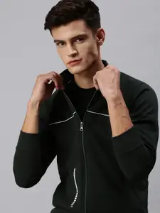 SHOWOFF Men Green Solid Sweatshirt