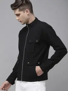 VOXATI Men Black Denim Jacket