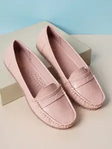SCENTRA Women Pink Textured Loafers
