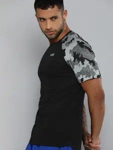 HRX by Hrithik Roshan Men Black & Grey Rapid Dry T-shirt