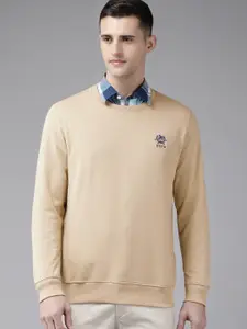 U.S. Polo Assn. Men Beige Solid Sweatshirt