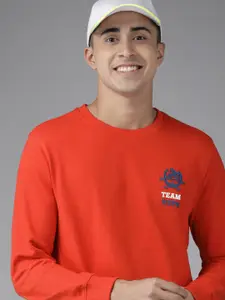 U.S. Polo Assn. Men Red Solid Pullover Sweatshirt