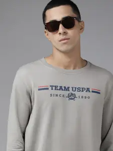 U.S. Polo Assn. U S Polo Assn Men Grey Printed Sweatshirt