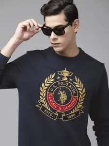U.S. Polo Assn. Men Navy Blue Embroidered Sweatshirt