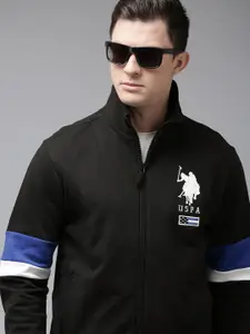 U.S. Polo Assn. Men Black Pure Cotton Sweatshirt