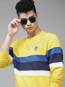 U.S. Polo Assn. Men Yellow Striped Sweatshirt