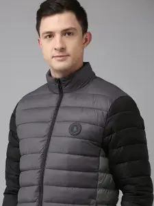 U.S. Polo Assn. Men Grey Solid Puffer Jacket