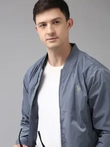 U.S. Polo Assn. U S Polo Assn Men Grey Solid Bomber Jacket