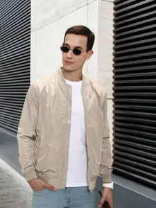 U.S. Polo Assn. U S Polo Assn Men Beige Solid Bomber Jacket