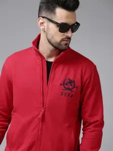 U.S. Polo Assn. Men Red Pure Cotton Sweatshirt