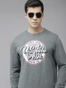 U.S. Polo Assn. Denim Co. Men Grey Printed Pure Cotton Sweatshirt