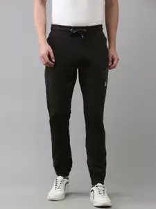 U.S. Polo Assn. Denim Co. Men Black Brand Logo Printed Track Pants
