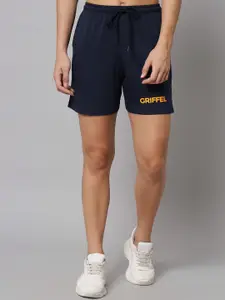 GRIFFEL Women Navy Blue Loose Fit Sports Shorts