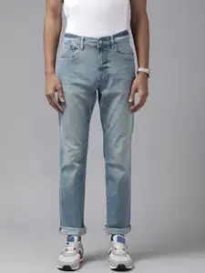 U.S. Polo Assn. Denim Co. Men Blue Harold Slim Straight Fit Mid-Rise Light Fade Jeans
