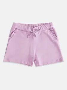 Pantaloons Junior Girls Lavender Cotton Shorts