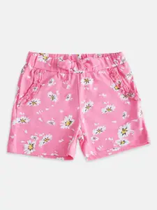 Pantaloons Junior Girls Pink Floral Printed Shorts