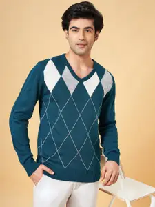 BYFORD by Pantaloons Men Green & White Pullover