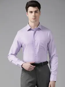 Blackberrys Men Lavender Pure Cotton Woven Design Slim Fit Formal Shirt