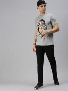 ONN Plus Size Men Grey Graphic Printed T-shirt
