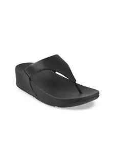 fitflop Black Wedge Sandals with Buckles