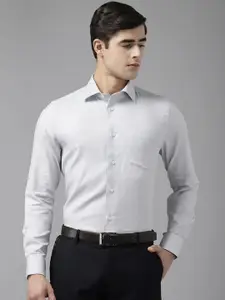 Blackberrys Men Grey Pure Cotton Woven Design Slim Fit Formal Shirt