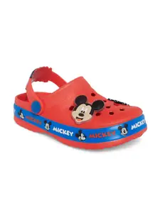 Pantaloons Junior Kids-Boys Red & Black  Mickey Mouse Printed Rubber Clogs